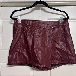 American Eagle Outfitters Wine Faux Leather Skort